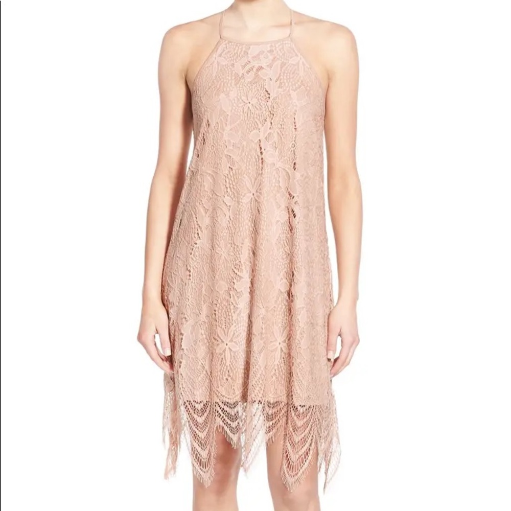 2 for $20 / love, Fire Lace Overlay Halter Dress
